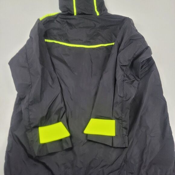 MCM Men's Flo Black Nylon Rubber Logo Parka Windbreaker Jacket Oversized Medium - Picture 13 of 14